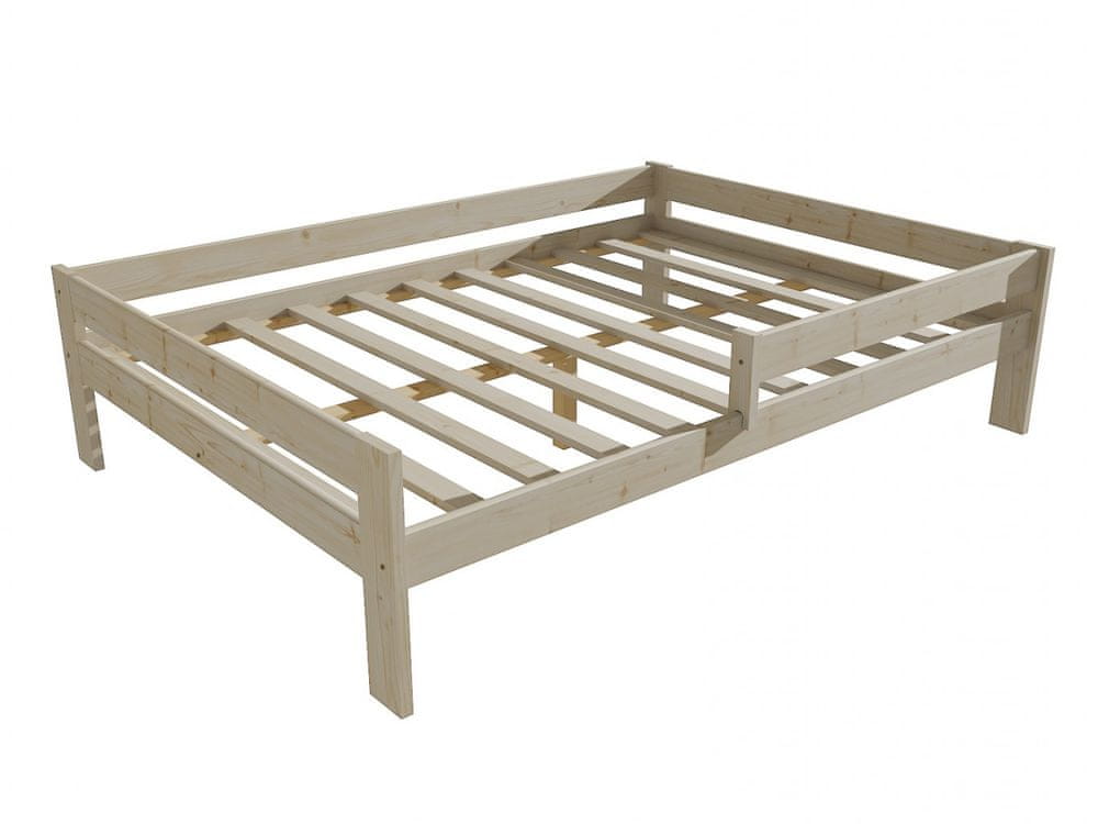 eoshop Detská posteľ so zábranou VMK006C KIDS (Rozmer: 120 x 200 cm, Farba dreva: surové drevo)